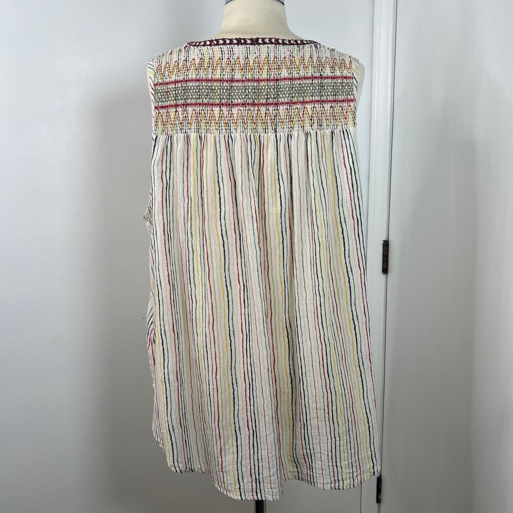 Sundance Women's Tunic Tank Top Rainbow Multicolor Floral Embroidered Size XL - Picture 9 of 16